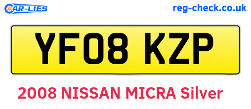 YF08KZP are the vehicle registration plates.