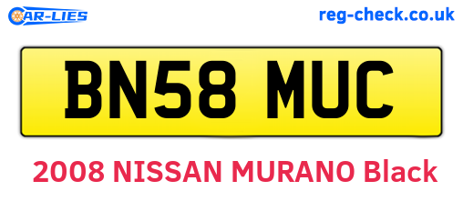 BN58MUC are the vehicle registration plates.