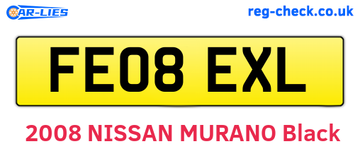 FE08EXL are the vehicle registration plates.