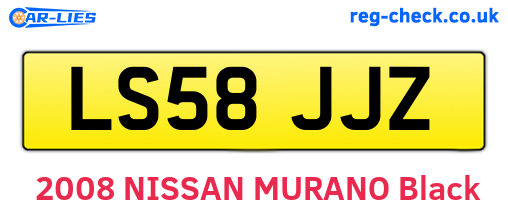 LS58JJZ are the vehicle registration plates.
