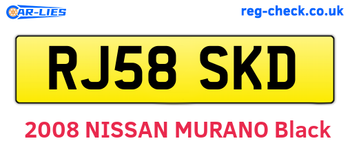 RJ58SKD are the vehicle registration plates.