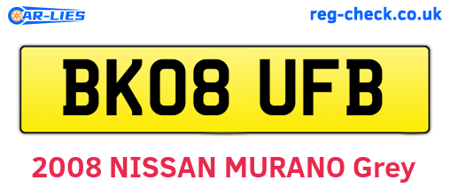 BK08UFB are the vehicle registration plates.