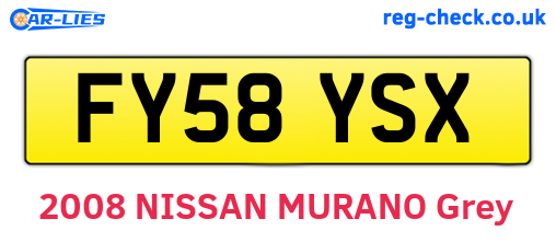 FY58YSX are the vehicle registration plates.
