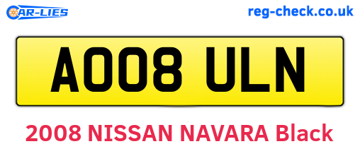 AO08ULN are the vehicle registration plates.