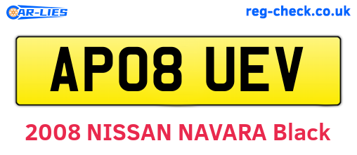 AP08UEV are the vehicle registration plates.