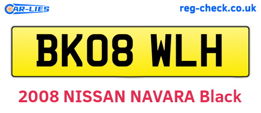 BK08WLH are the vehicle registration plates.