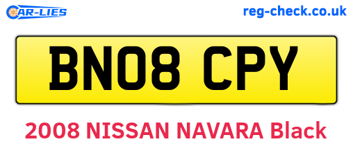 BN08CPY are the vehicle registration plates.
