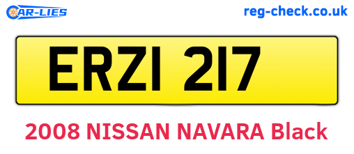 ERZ1217 are the vehicle registration plates.