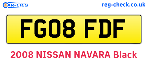 FG08FDF are the vehicle registration plates.
