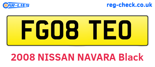 FG08TEO are the vehicle registration plates.