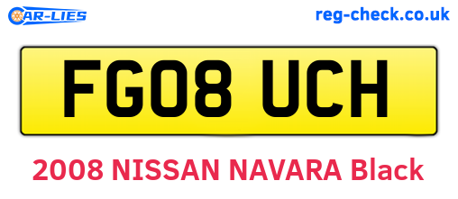 FG08UCH are the vehicle registration plates.