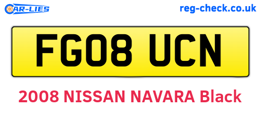 FG08UCN are the vehicle registration plates.