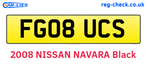 FG08UCS are the vehicle registration plates.