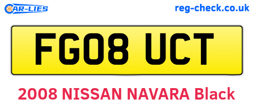 FG08UCT are the vehicle registration plates.
