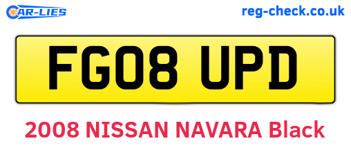 FG08UPD are the vehicle registration plates.