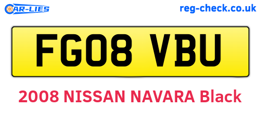 FG08VBU are the vehicle registration plates.