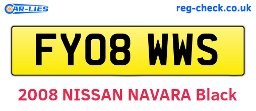 FY08WWS are the vehicle registration plates.