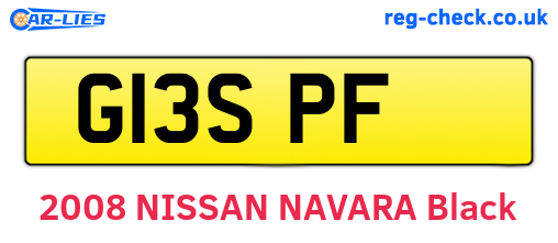 G13SPF are the vehicle registration plates.