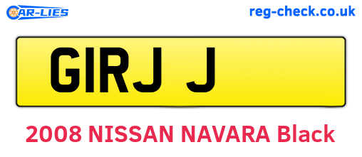 G1RJJ are the vehicle registration plates.
