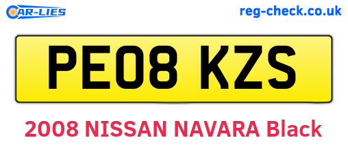 PE08KZS are the vehicle registration plates.