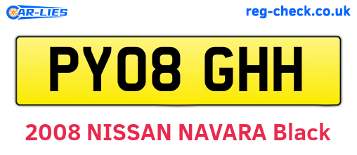 PY08GHH are the vehicle registration plates.