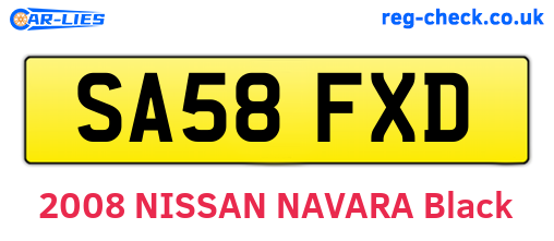 SA58FXD are the vehicle registration plates.