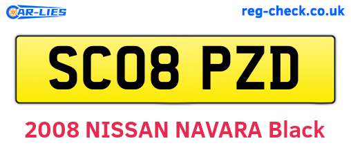 SC08PZD are the vehicle registration plates.