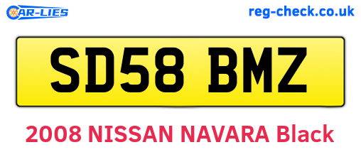 SD58BMZ are the vehicle registration plates.