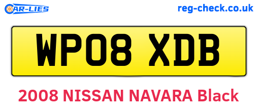WP08XDB are the vehicle registration plates.