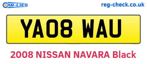 YA08WAU are the vehicle registration plates.