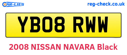 YB08RWW are the vehicle registration plates.