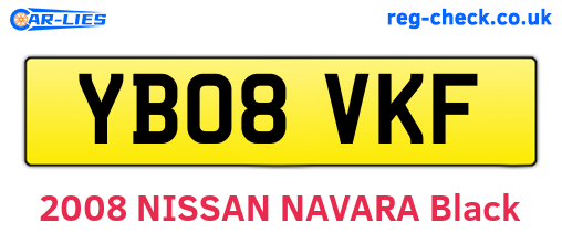 YB08VKF are the vehicle registration plates.
