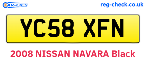 YC58XFN are the vehicle registration plates.