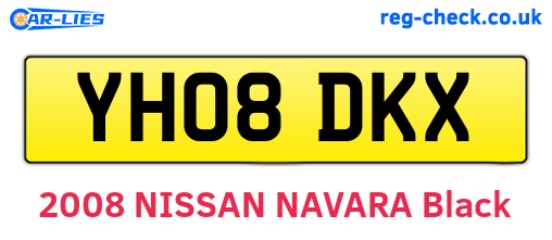 YH08DKX are the vehicle registration plates.