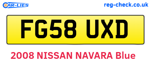 FG58UXD are the vehicle registration plates.