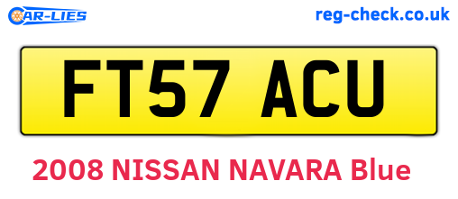 FT57ACU are the vehicle registration plates.
