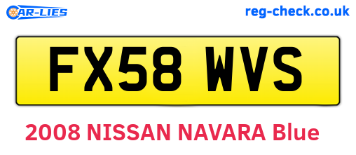 FX58WVS are the vehicle registration plates.