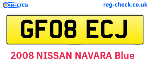 GF08ECJ are the vehicle registration plates.