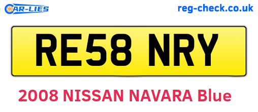 RE58NRY are the vehicle registration plates.