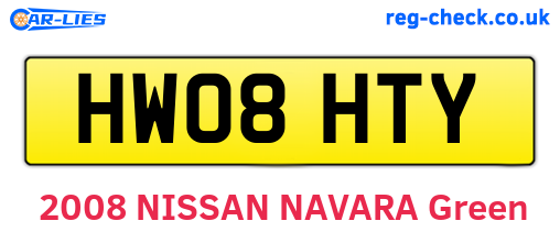 HW08HTY are the vehicle registration plates.
