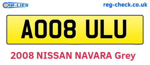AO08ULU are the vehicle registration plates.
