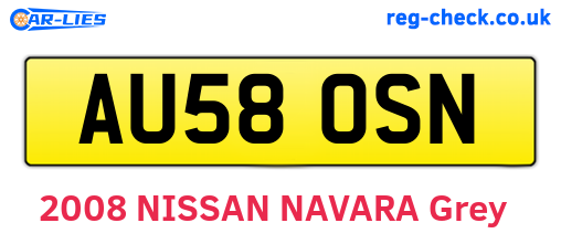 AU58OSN are the vehicle registration plates.
