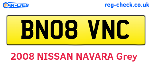 BN08VNC are the vehicle registration plates.