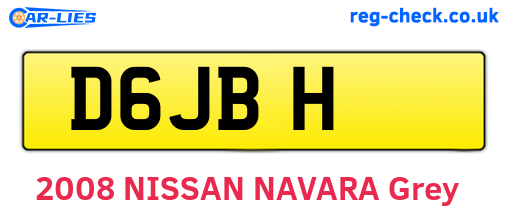 D6JBH are the vehicle registration plates.