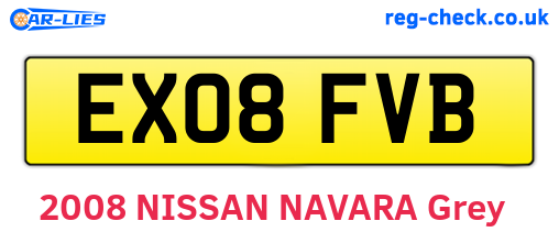 EX08FVB are the vehicle registration plates.