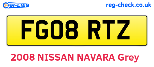 FG08RTZ are the vehicle registration plates.