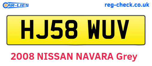 HJ58WUV are the vehicle registration plates.