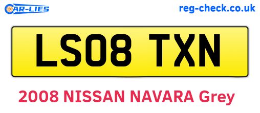 LS08TXN are the vehicle registration plates.
