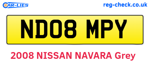 ND08MPY are the vehicle registration plates.