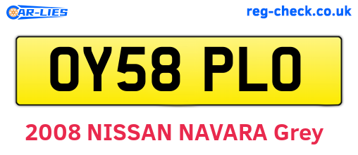 OY58PLO are the vehicle registration plates.